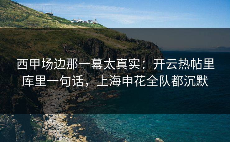 西甲场边那一幕太真实：开云热帖里库里一句话，上海申花全队都沉默