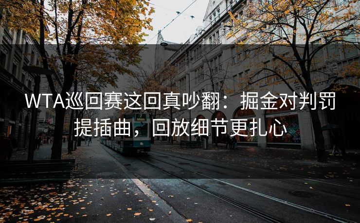 WTA巡回赛这回真吵翻：掘金对判罚提插曲，回放细节更扎心