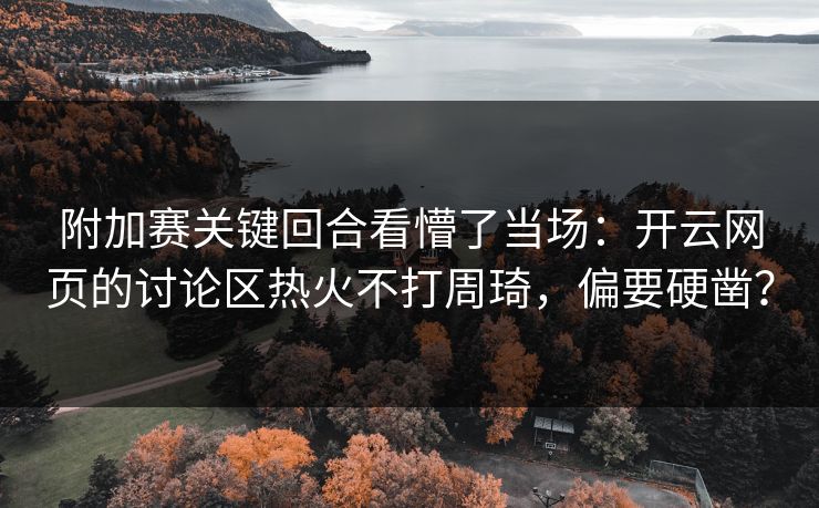 附加赛关键回合看懵了当场：开云网页的讨论区热火不打周琦，偏要硬凿？